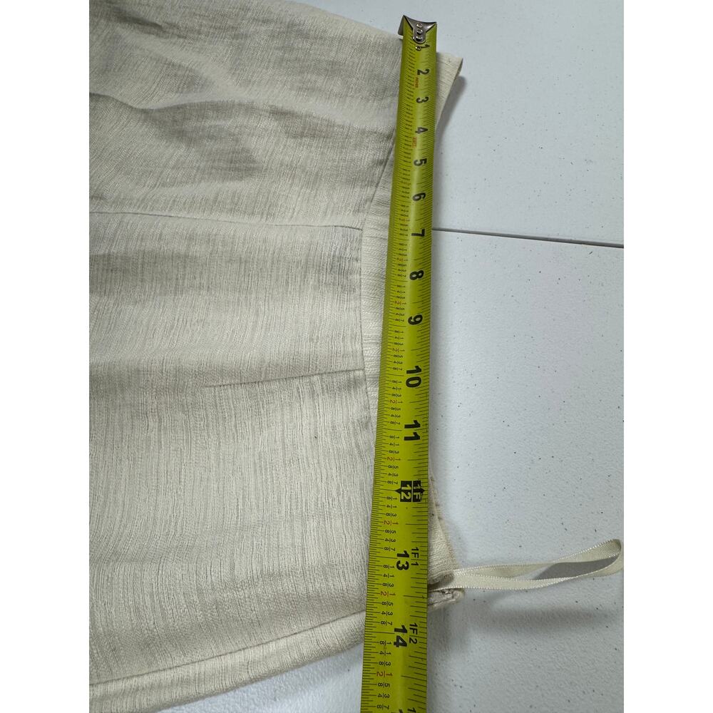 Eileen Fisher Petite Textured Organic Linen Pants Ivory side zipper Wide Leg PS - Picture 8 of 8
